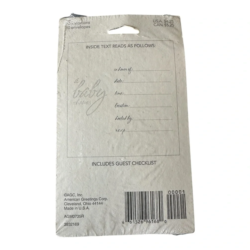 Vintage Anne Geddes Baby Shower Invitations – 10 Count (Sealed) Late 90s-2000s
